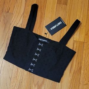 Disturbia Freya Broderie crop top